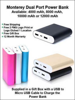 Monterey Dual Port Power Bank